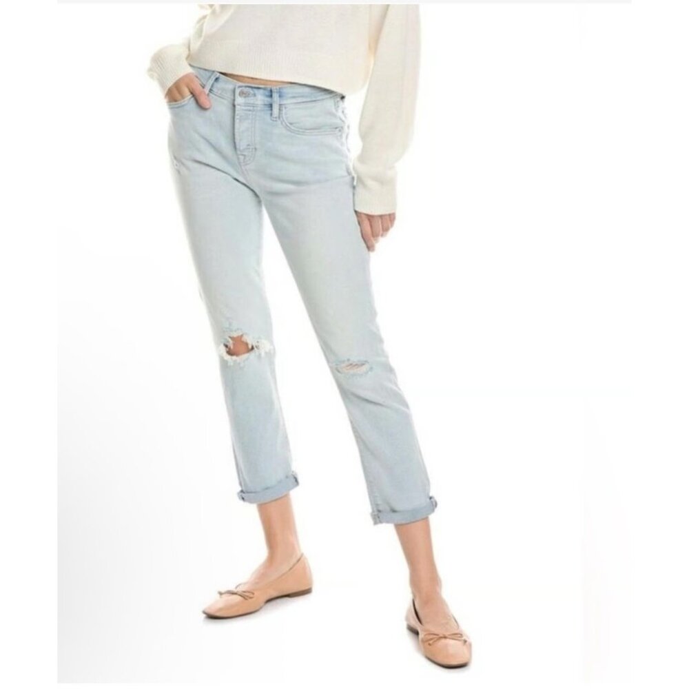 7 FOR ALL MANKIND Josefina Slim Boyfriend Luxe Vintage Distressed Jeans Women 27